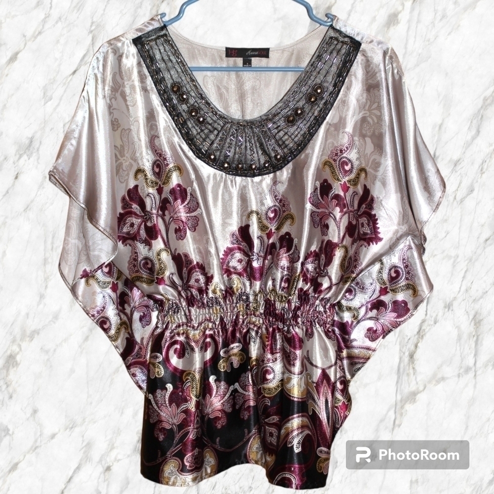 HEART Soul Embellished Smocked Waist Blouse